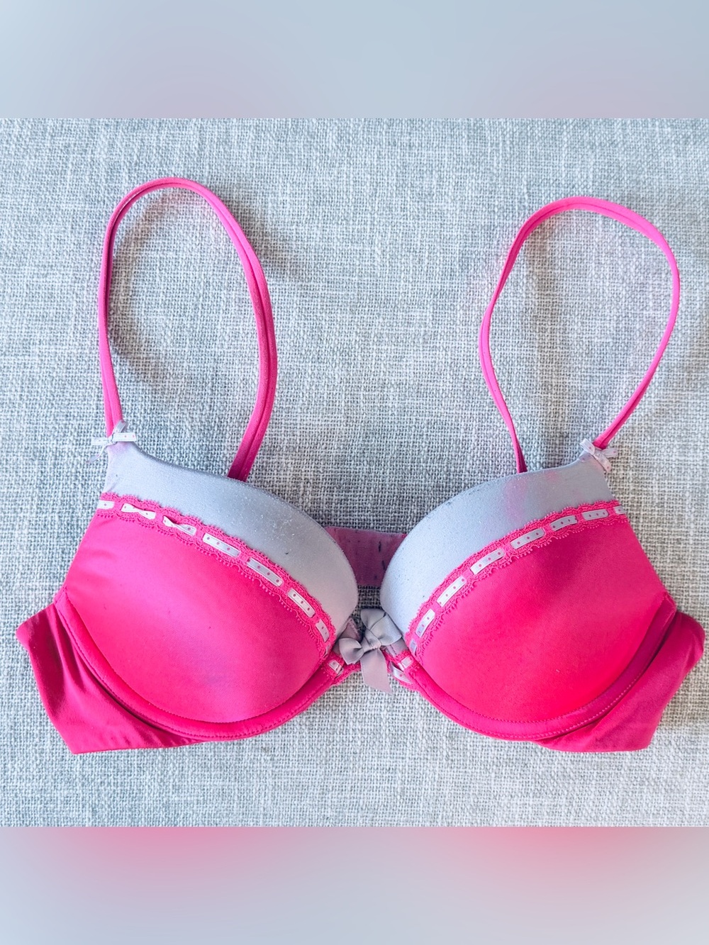 Victoria's Secret Very Sexy Hot Pink and Light Pink Padded Underwire Push-Up Bra